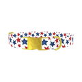 Red Blue Star Pattern Dog Collar - metal gold