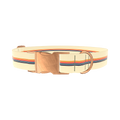 Colorful Hexagon Stripe Dog Collar - metal silver
