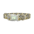 Yellow Grey Camo Dog Collar - plastic silver