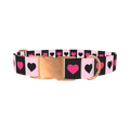 Valentine Heart Stripe Dog Collar - metal rose gold