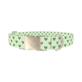 Light Green Heart Dog Collar - metal silver