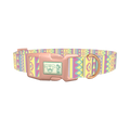 Tribal Diamond Stripe Dog Collar - plastic rose gold