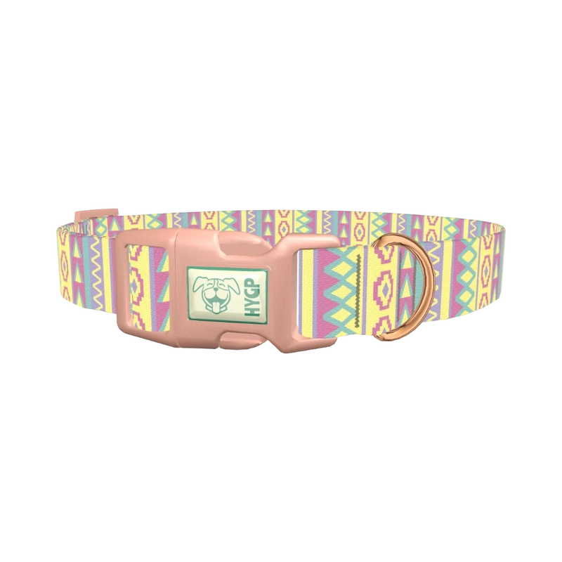 Tribal Diamond Stripe Dog Collar - plastic rose gold