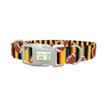 Striped Football Dog Collar - plastic silver