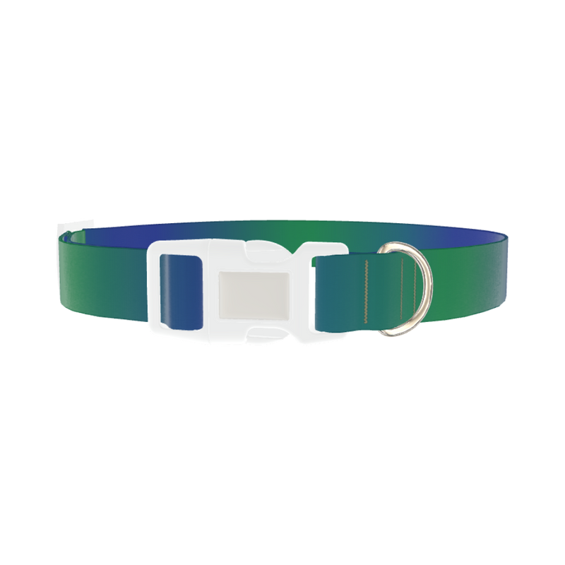 Gradient Blue Dog Collar - plastic silver