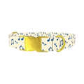 Blue Musical Notes Dog Collar - metal gold