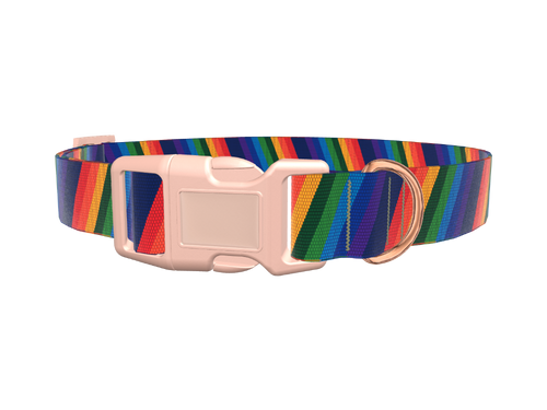 Geometric Rainbow Dog Collar