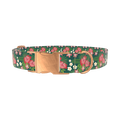 Tropical Floral Dog Collar - metal silver