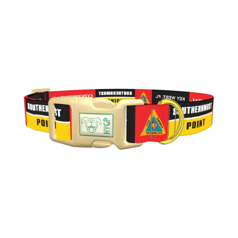 Key West Buoy Dog Collar - plastic gold