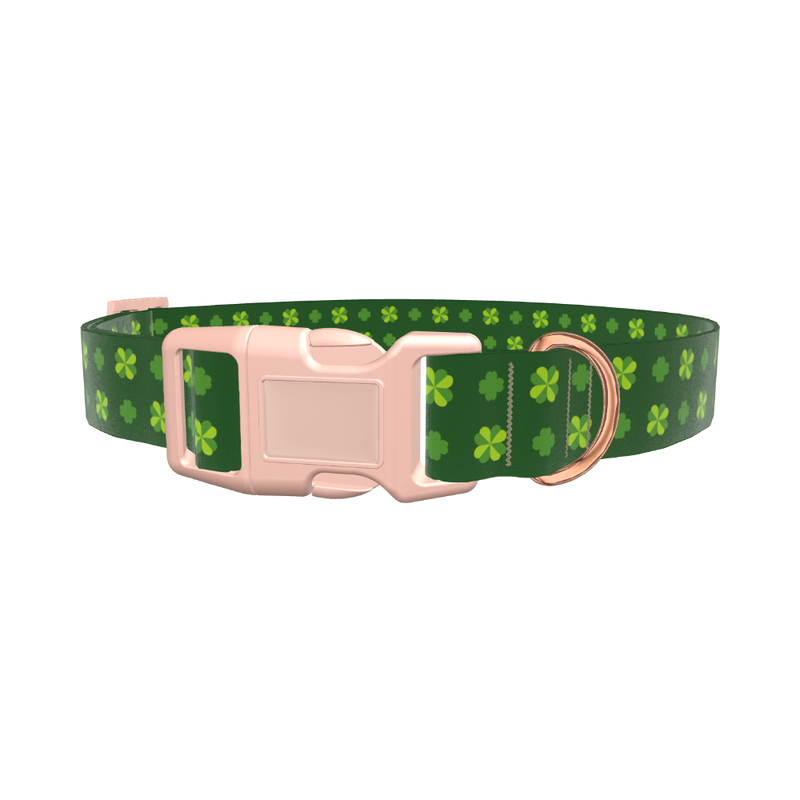 Dark Clover Dog Collar - plastic gold