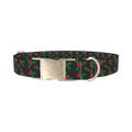 Christmas Skull Berry Dog Collar - metal silver