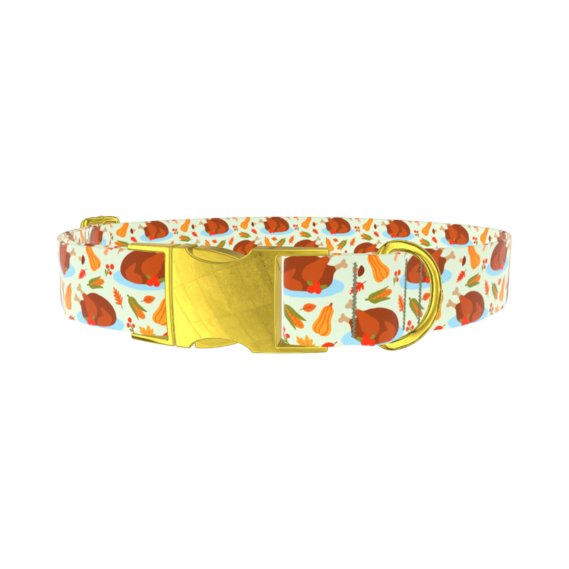 Harvest Feast Dog Collar - metal rose gold