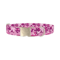 Pink Digital Camo Dog Collar - metal silver