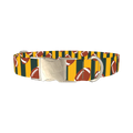 Green Stripe Football Dog Collar - metal silver