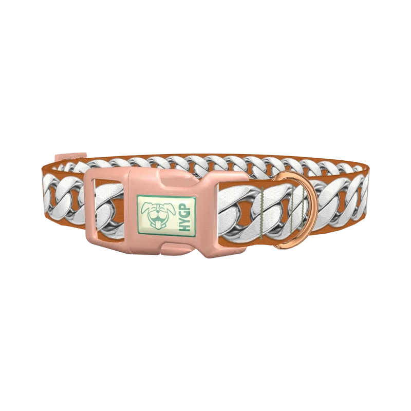 Silver Chain Dog Collar - plastic rose gold