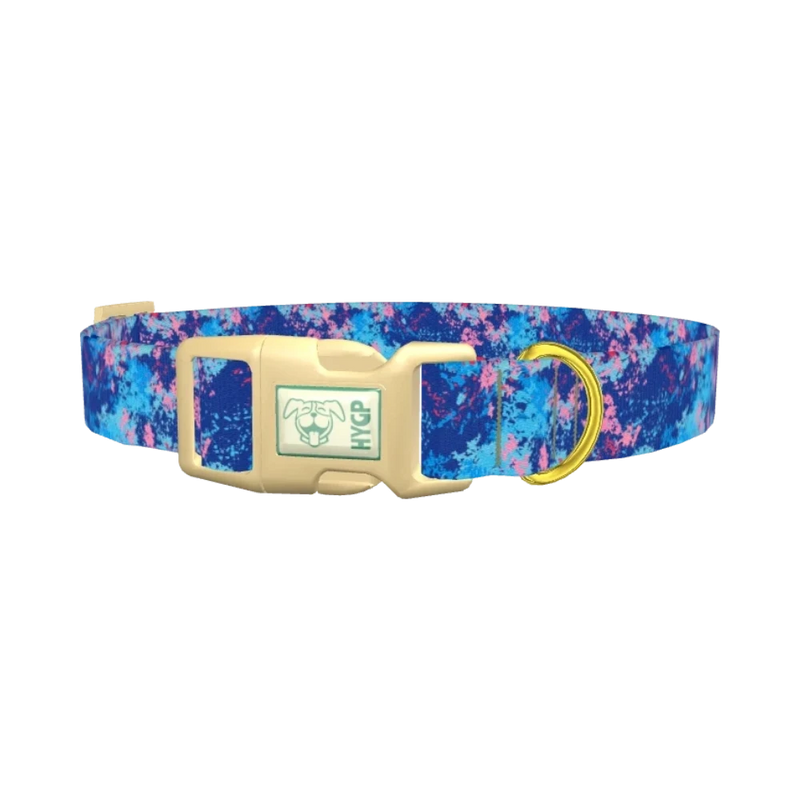 Abstract Paint Splash Dog Collar - plastic gold