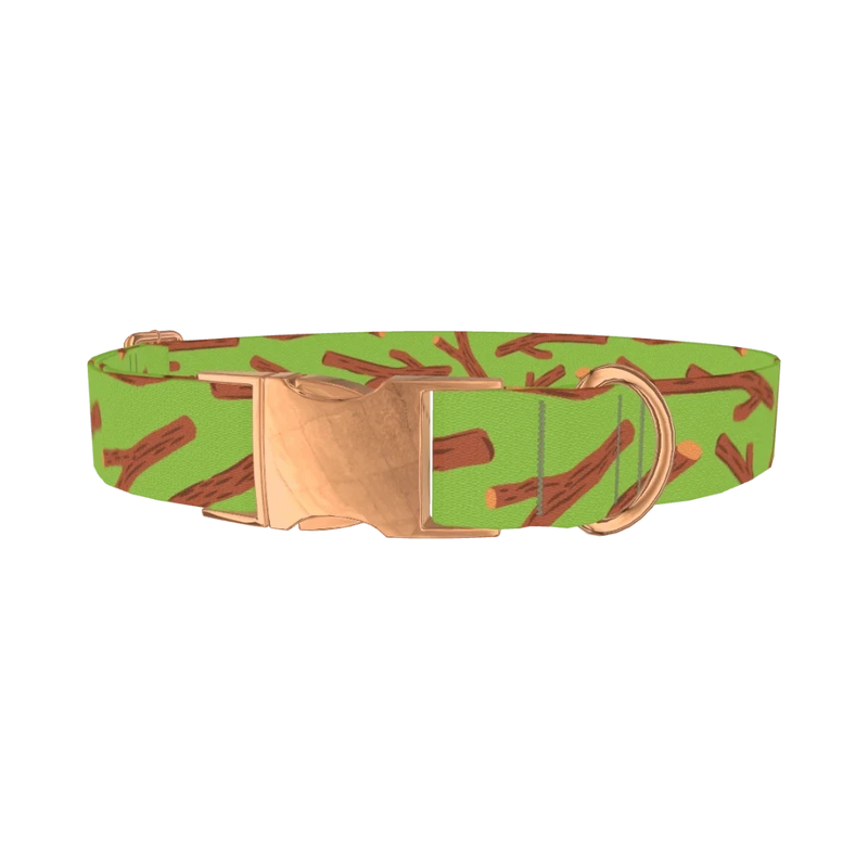 Nature Branches Dog Collar - metal rose gold
