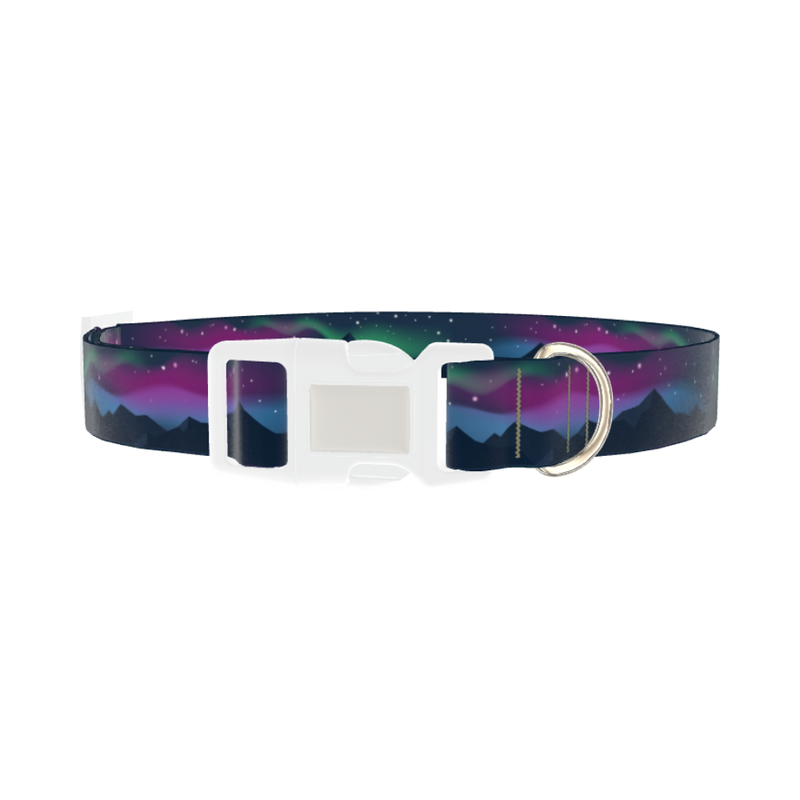 Northern Lights Dog Collar - plastic silver
