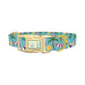 Tropical Beach Dog Collar - plastic gold