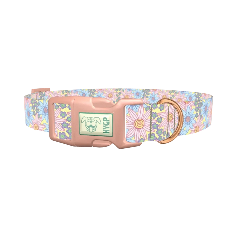 Floral Spiral Dog Collar - plastic rose gold