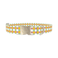 Plaid Stripes Dog Collar - metal silver