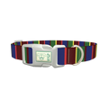 Striped Pattern Dog Collar - plastic silver