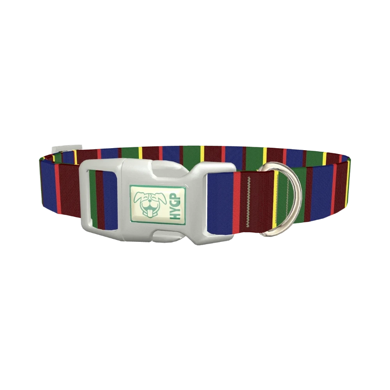 Striped Pattern Dog Collar - plastic silver