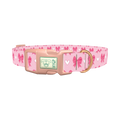 Bow Heart Dog Collar - plastic rose gold