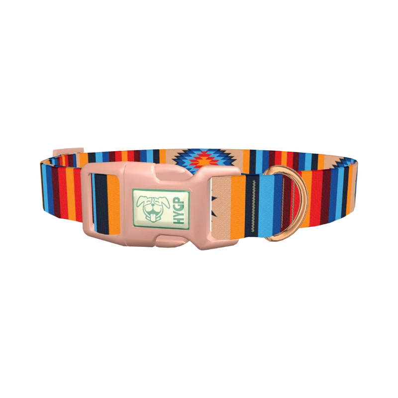 Aztec Geometric Dog Collar - plastic rose gold