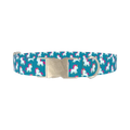 Unicorn Pattern Dog Collar - metal silver
