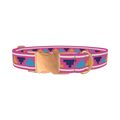 Colorful Pyramid Dog Collar - metal rose gold