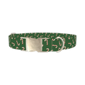 Green Candy Cane Dog Collar - metal silver
