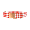Geometric Plaid Dog Collar - metal silver