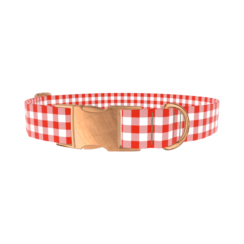 Geometric Plaid Dog Collar - metal silver