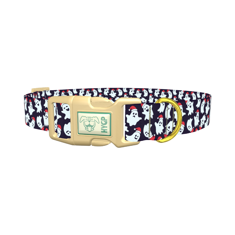 Christmas Ghost Dog Collar - plastic gold