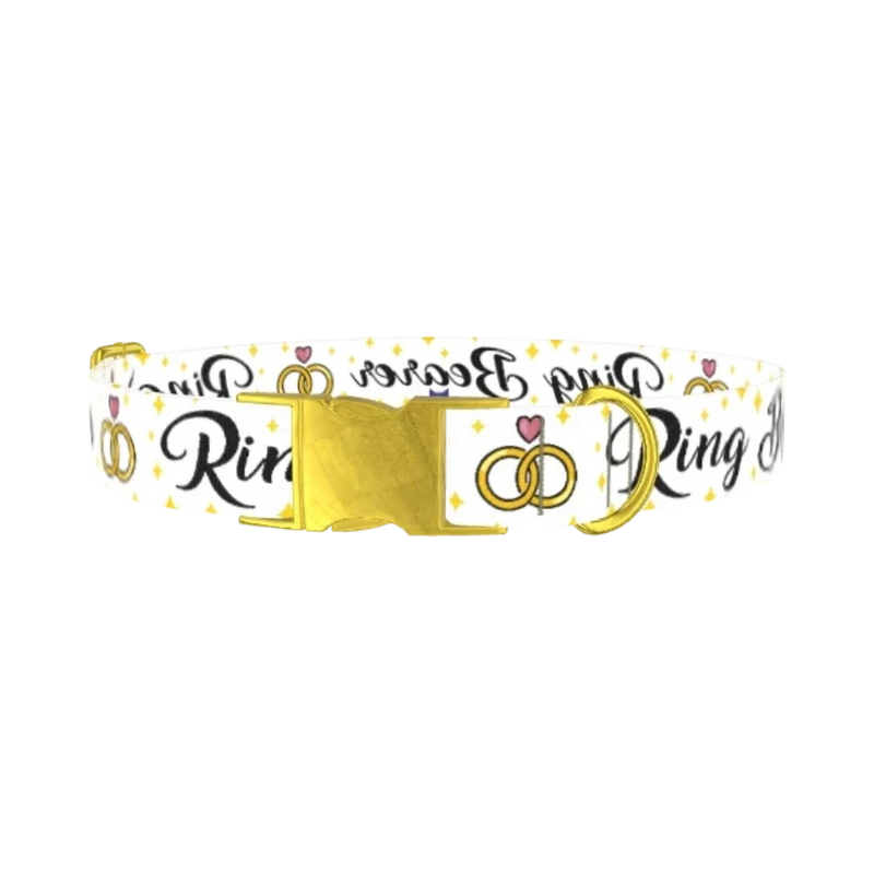 Wedding Ring Dog Collar - metal gold