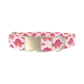 Pink Dinosaur Dog Collar - metal silver