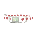 Cross Stitch Heart Dog Collar - plastic silver