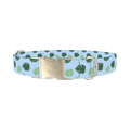 Monstera Leaf Dog Collar - metal silver