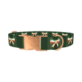 Irish Flag Bow Dog Collar - metal rose gold