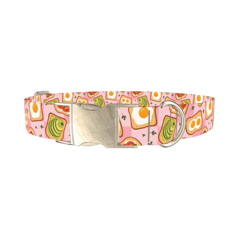 Avocado Toast Dog Collar - metal silver