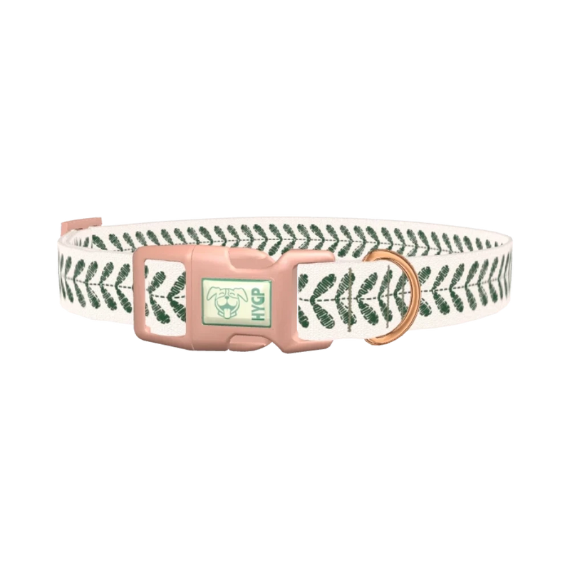 Geometric Leaf Dog Collar - plastic rose gold