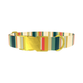 Striped Hexagon Dog Collar - metal rose gold