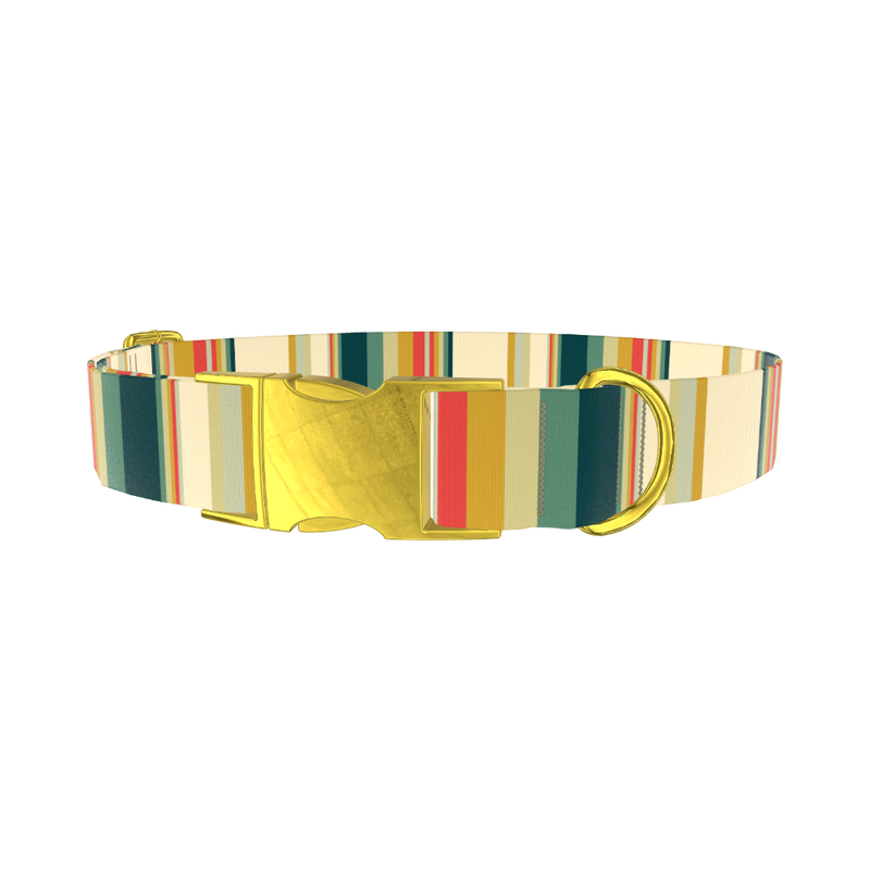 Striped Hexagon Dog Collar - metal rose gold