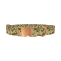 Khaki Pixel Camo Dog Collar - metal rose gold