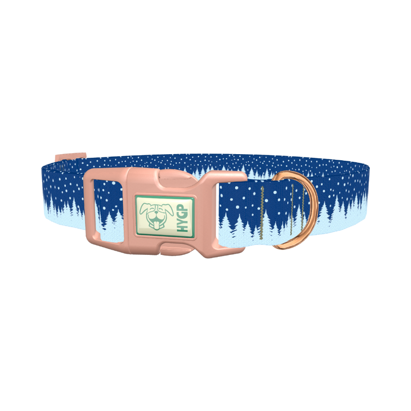 Christmas Forest Dog Collar - plastic rose gold