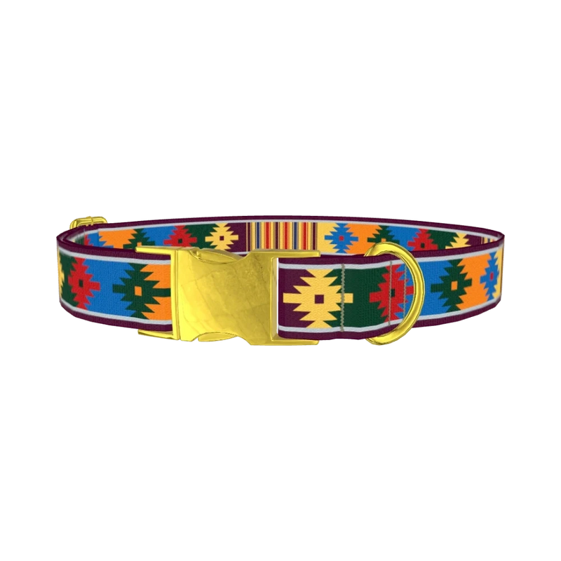 Colorful Tribal Star Dog Collar - metal gold