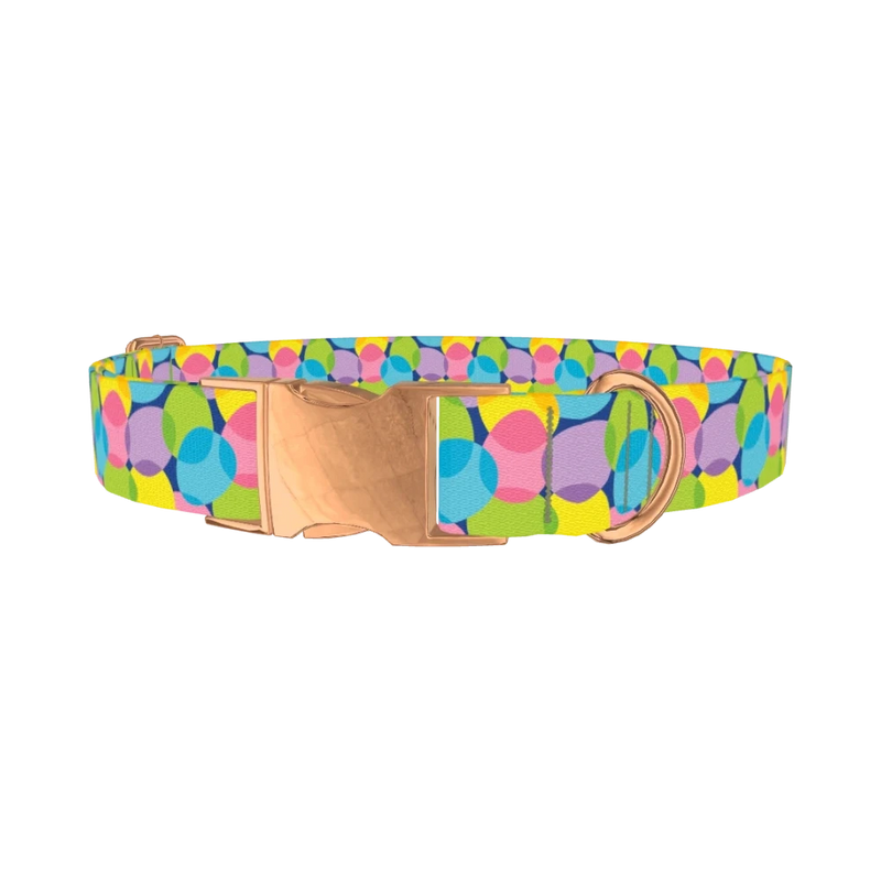 Bright Easter Egg Dog Collar - metal rose gold