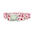 Pink Bow Pattern Dog Collar - plastic silver