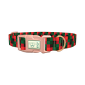Plaid Check Dog Collar - plastic rose gold